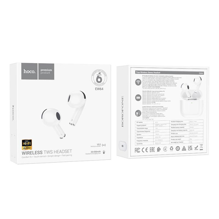 Наушники TWS HOCO EW64 White
