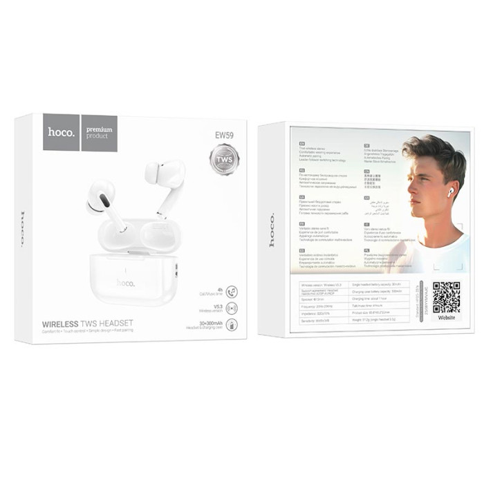 Вакуумные наушники TWS HOCO EW59 White