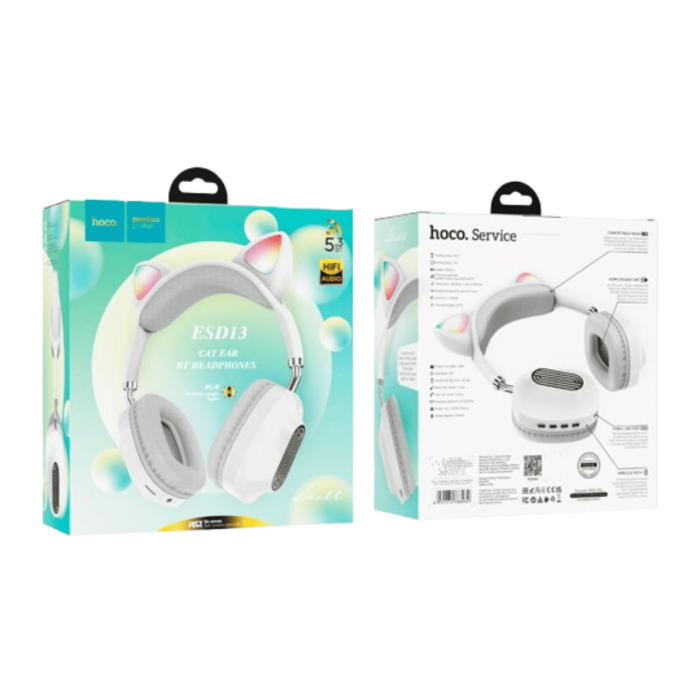 Навушники накладні Hoco ESD13 BT5.3, AUX / BT / TF, 7 год White