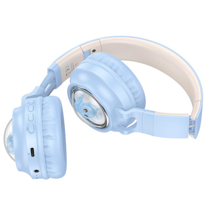 Навушники накладні Hoco W50 BT5.3, AUX / BT / TF, 12 год Blue