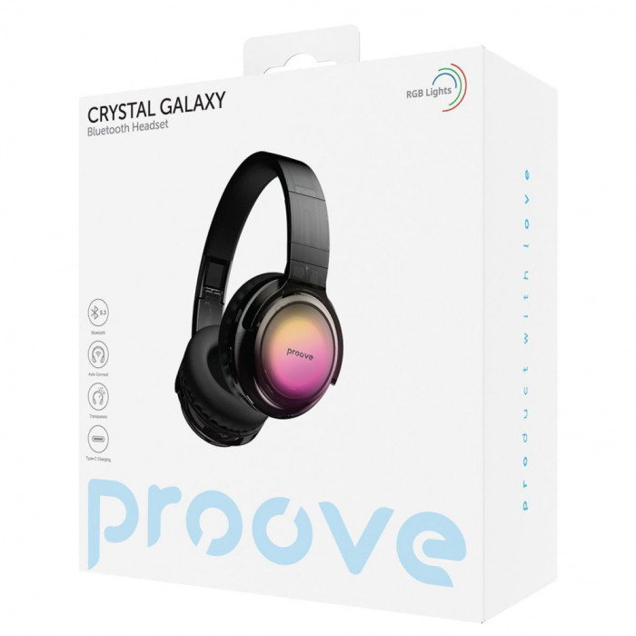 Наушники накладные Proove Crystal Galaxy BT5.3, 40 ч Black