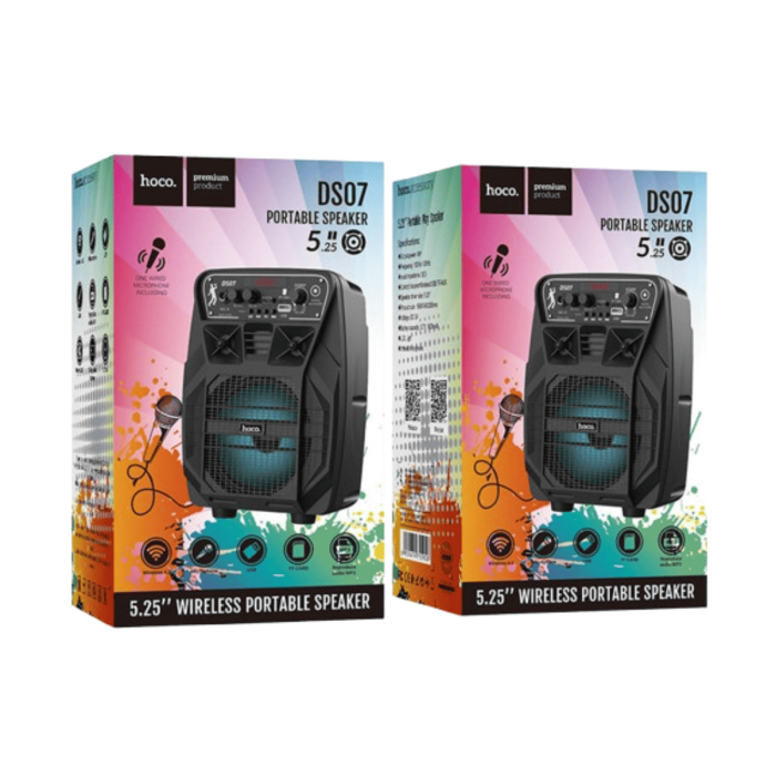 Караоке-колонка HOCO DS07 BT4.2 TF / AUX / USB / FM / BT, 10W, 5 ч Black