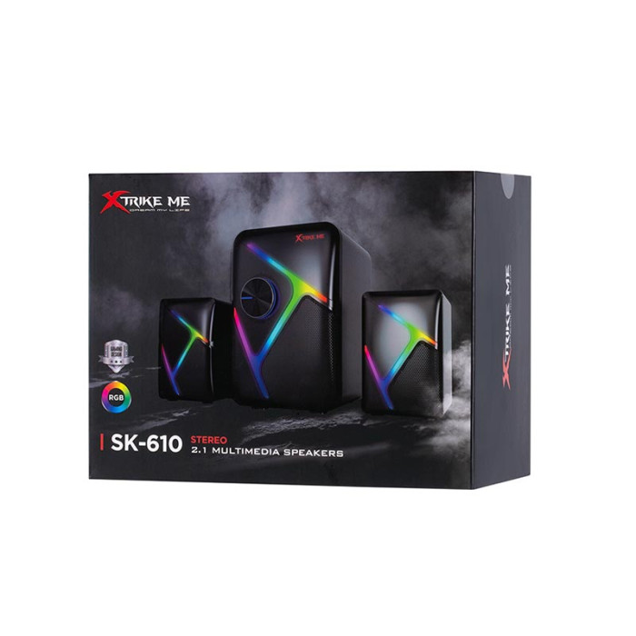 Акустическая система для ПК XTRIKE ME SK-610 RGB 5W 2х3W, AUX/USB, Black