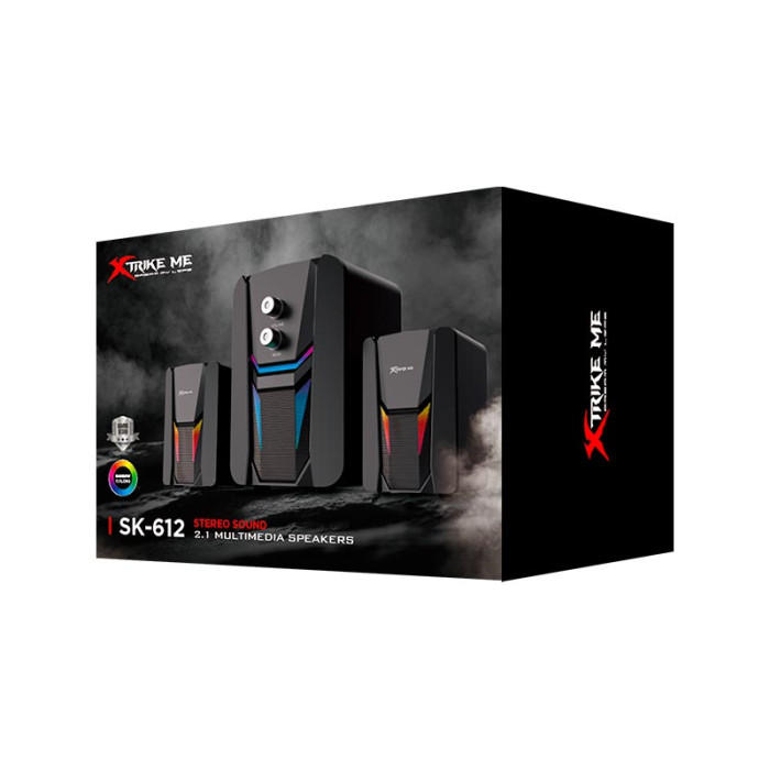 Акустична система для ПК XTRIKE ME SK-612 RGB 5W 2х3W, AUX / USB, Black