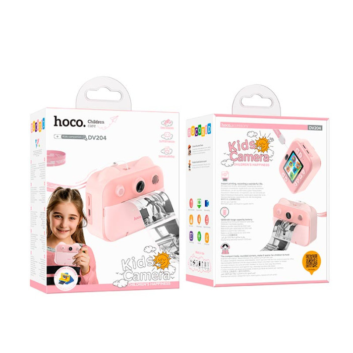 Фото-відеокамера з термо друком HOCO DV204 – Pink
