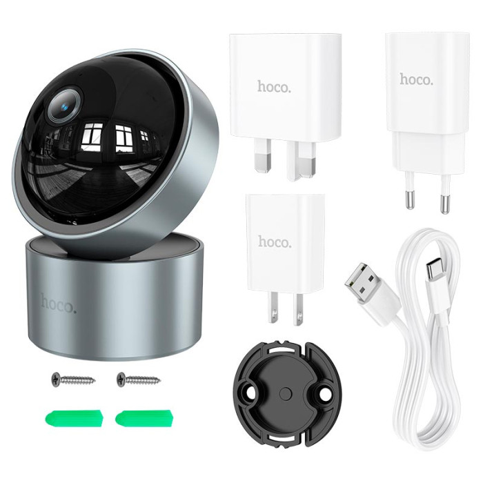 Камера відеоспостереження HOCO D5 Wi-Fi / BT / 3MP, Grey