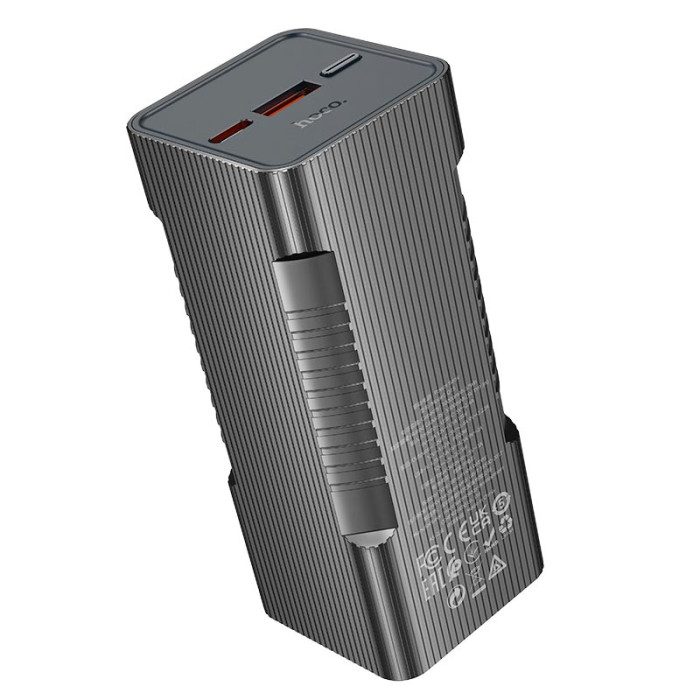 Повербанк Hoco Q15 10000mah, Type-C / USB / 22.5W / 3A, Black