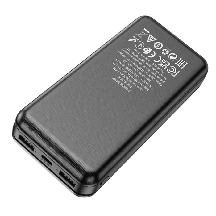 Повербанк Hoco DB35 20000mAh, Type-C / 2 х USB / 20W / 2.1A, Black