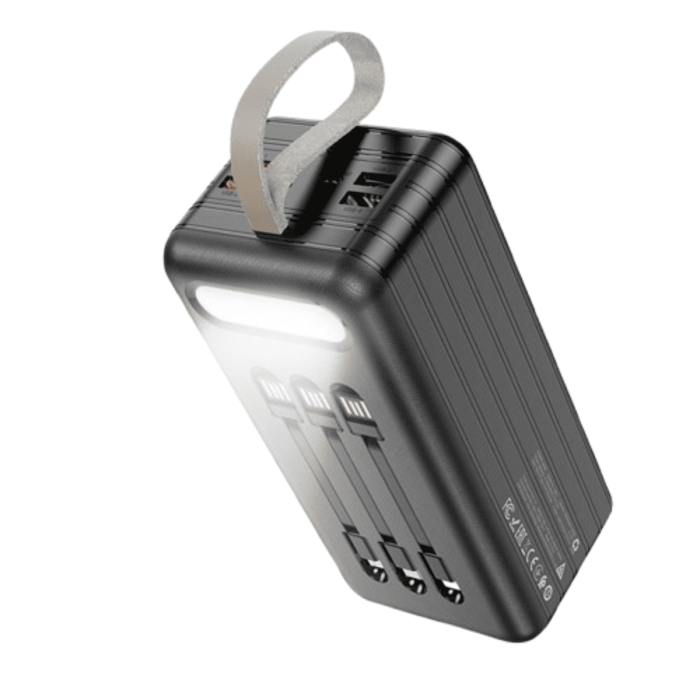 Повербанк Hoco DB21 80000mAh, Lightning / Type-C / 4 х USB / 20W / 2.1A, Black