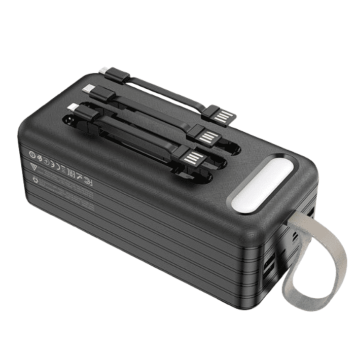 Повербанк Hoco DB21 80000mAh, Lightning / Type-C / 4 х USB / 20W / 2.1A, Black
