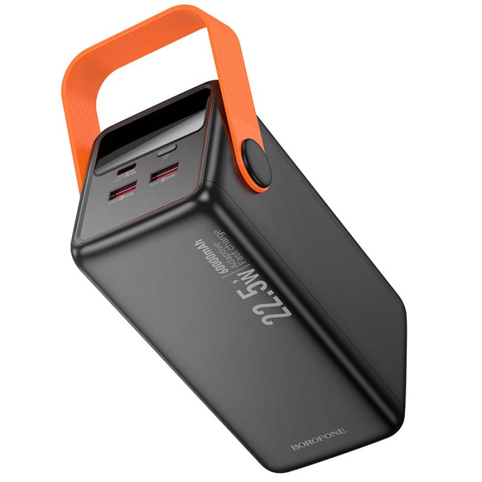 Повербанк Borofone BJ66B 60000mAh, Type-C / 2 х USB / 22.5W, Black