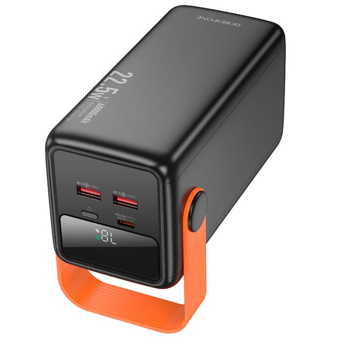 Повербанк Borofone BJ66B 60000mAh, Type-C / 2 х USB / 22.5W, Black