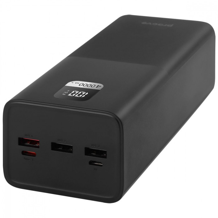 Повербанк Proove Giant Lite 40000mAh, Type-C / 3 х USB / 22.5W / 5A, Black
