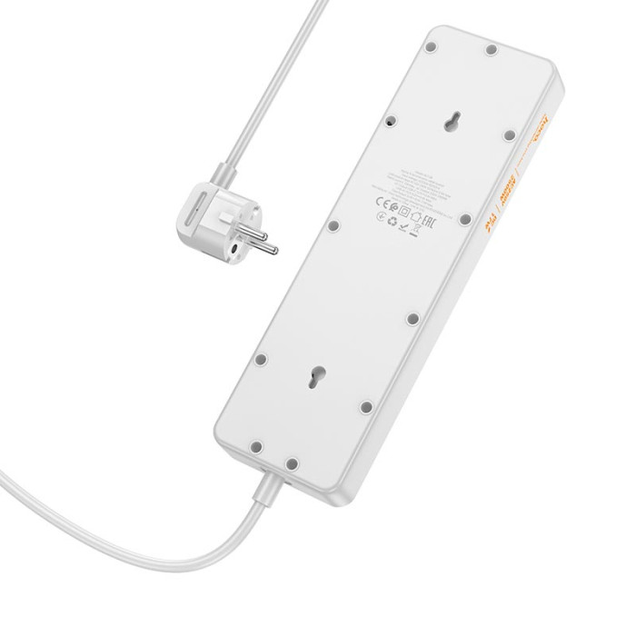 Мережевий фільтр Hoco AC13A 5x220V / 3хUSB / 1хType-C / 2500W 1.5 м, Black