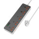 Мережевий фільтр Hoco AC14A 4x220V / 3хUSB / 1хType-C / 2500W 1.5 м, Black