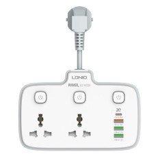 Мережевий фільтр Ldnio SC2413 2x220V / 3хUSB / 1хType-C / 2500W 0.1 м, White