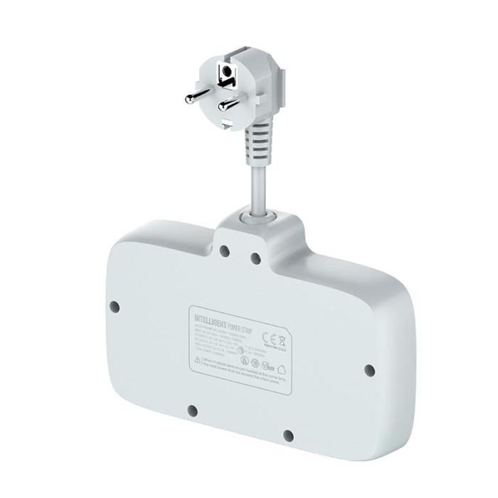 Сетевой фильтр Ldnio SC2413 2x220V / 3хUSB / 1хType-C / 2500W 0.1 м, White