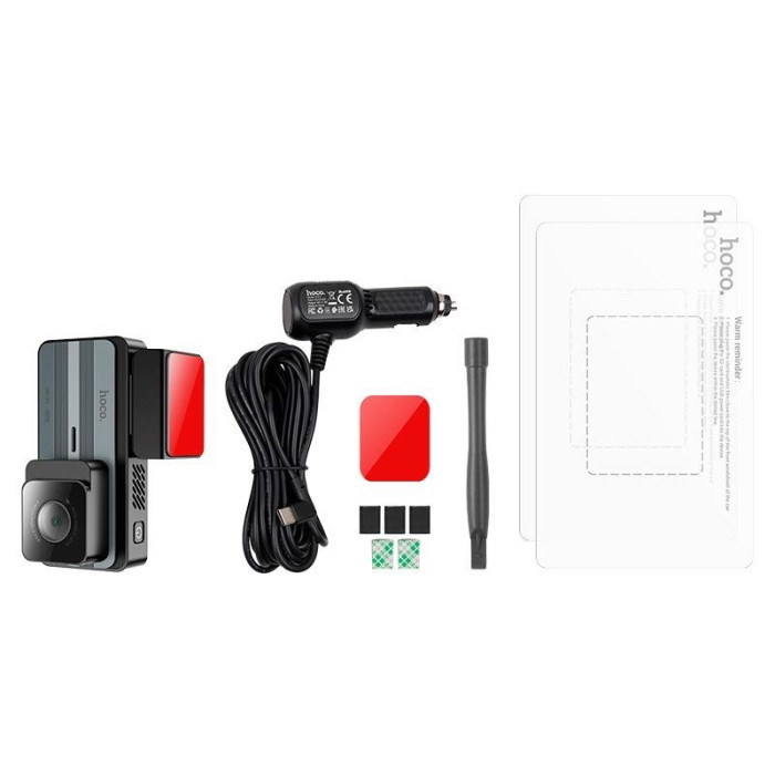 Відеореєстратор HOCO DV11 3.69" IPS, 2K/25FPS, WiFi, GPS, Grey