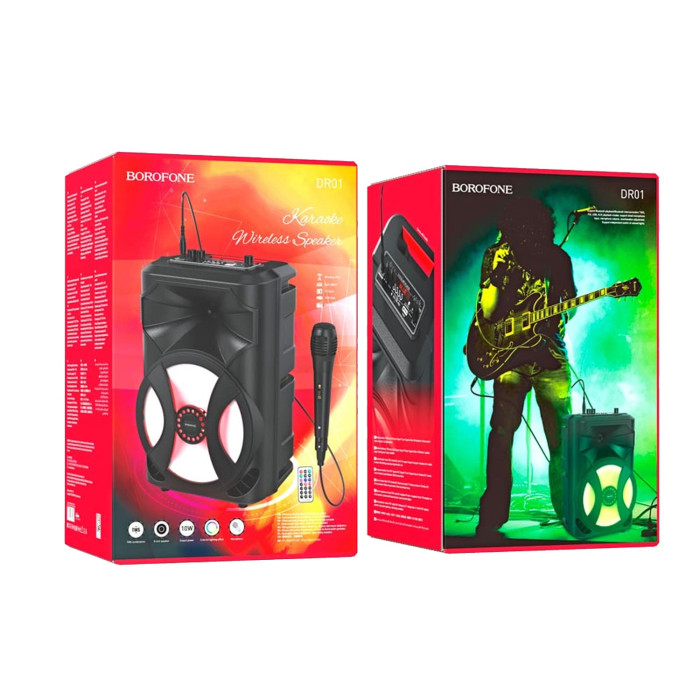 Караоке-колонка Borofone DR01 BT5.0 TF / AUX / USB / FM / BT / TWS, 10W, 3 ч Black