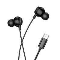 Дротові вакуумні навушники Type-C HOCO M117 Black