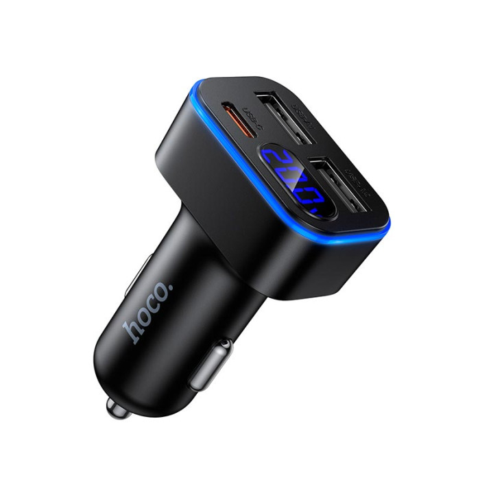 Адаптер автомобильный HOCO Z63A Type-C / 2 х USB / 42W Black