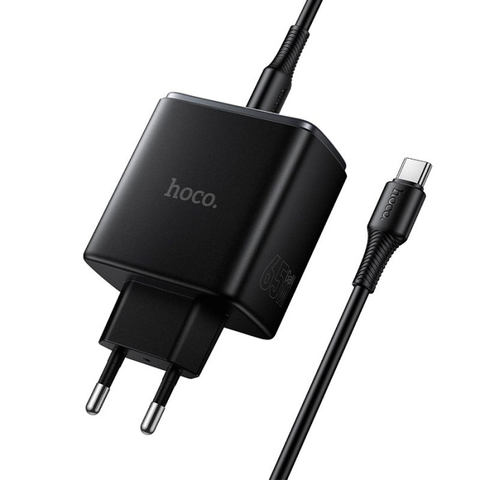 Кабель та блочок Hoco C160A Type-C to Type-C 65W 1m Black