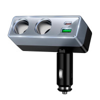 Адаптер автомобільний Hoco Z65B Type-C / USB / 240W Black