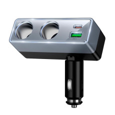 Адаптер автомобільний Hoco Z65B Type-C / USB / 240W Black