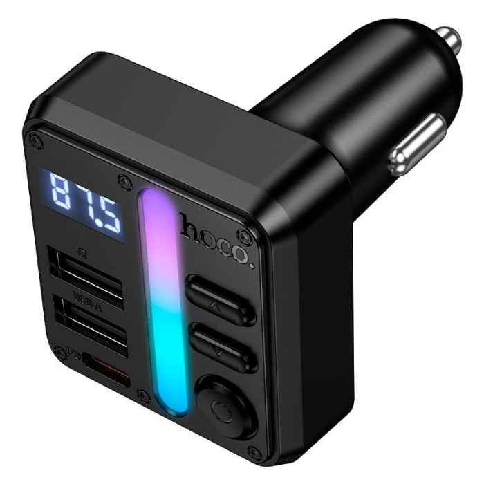 FM модулятор HOCO E89 2USB / 1Type-C / PD / QC / 45W / 3A, BT5.4 Black