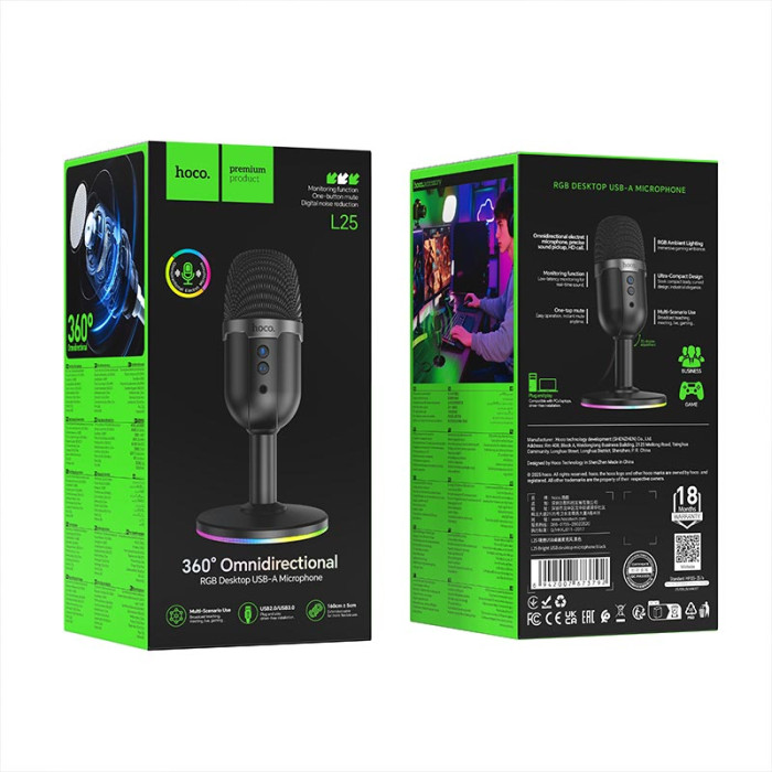 Микрофон для компьютера HOCO L25 Black