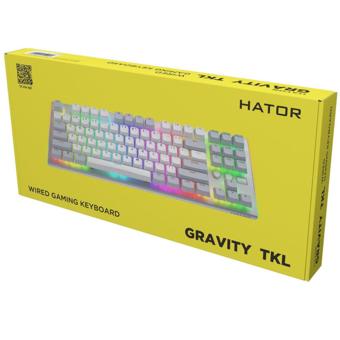 Ігрова клавіатура дротова HATOR Gravity TKL orange HTK561 White