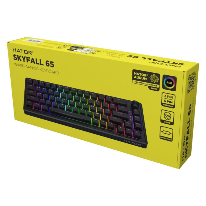 Игровая клавиатура проводная HATOR Skyfall 65 HTK1160 Black