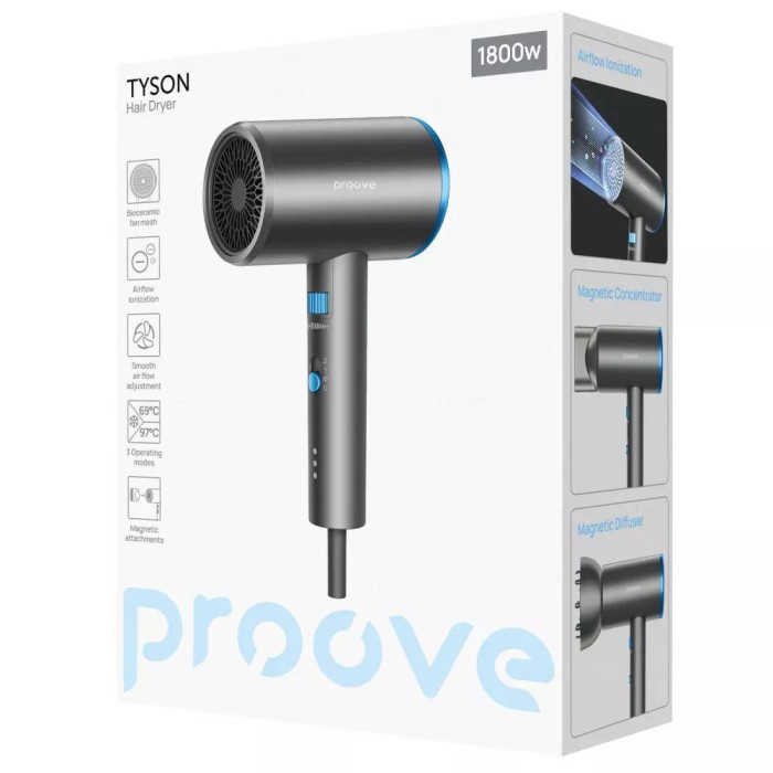 Фен для волосся Proove Tyson 1800W Grey