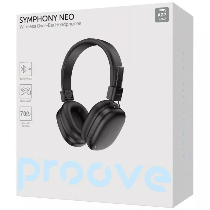 Наушники накладные Proove Symphony Neo BT6.0 / AUX, 65 ч Black