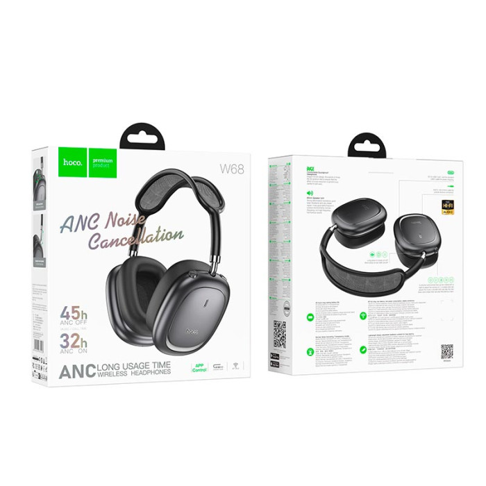 Наушники накладные HOCO W68 BT6.0, AUX, 45 ч Grey