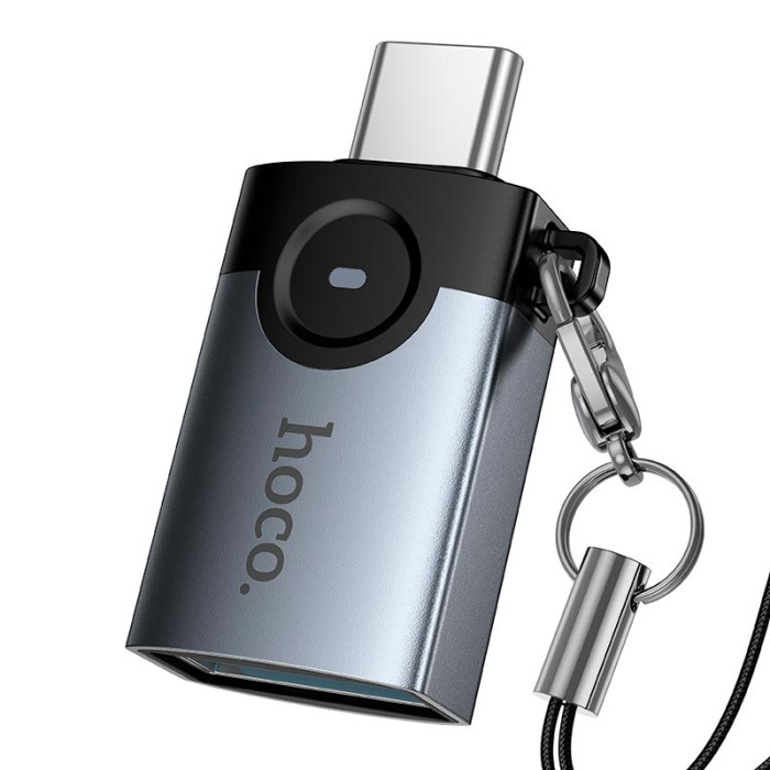 Перехідник HOCO UA46C Type-c to USB Grey