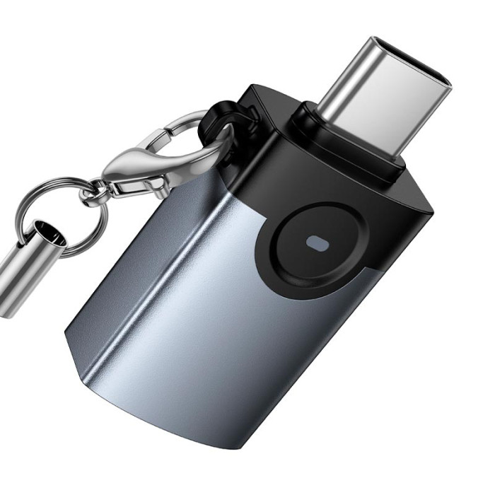 Перехідник HOCO UA46C Type-c to USB Grey