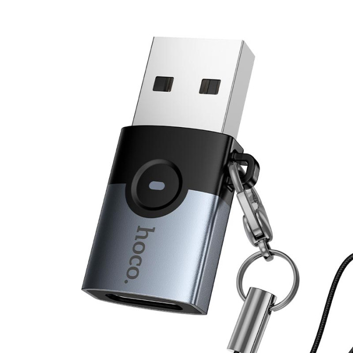 Перехідник HOCO UA46B USB to Type-c Grey