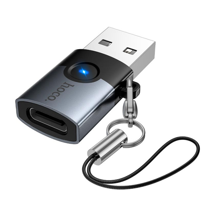 Перехідник HOCO UA46B USB to Type-c Grey