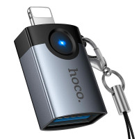 Перехідник HOCO UA46 Lightning to USB Grey