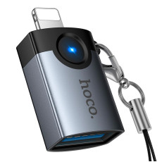 Перехідник HOCO UA46 Lightning to USB Grey
