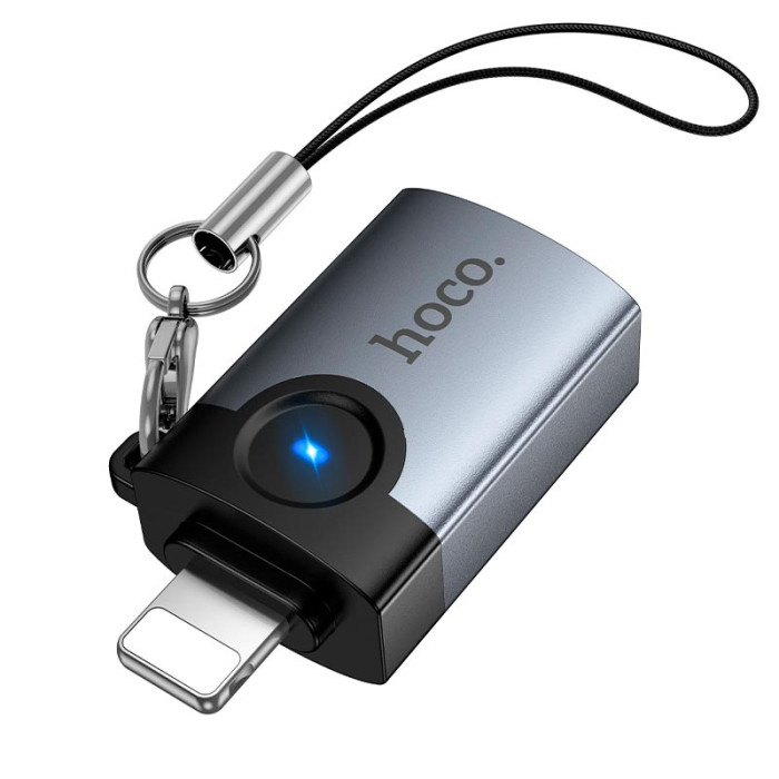 Переходник HOCO UA46 Lightning to USB Grey