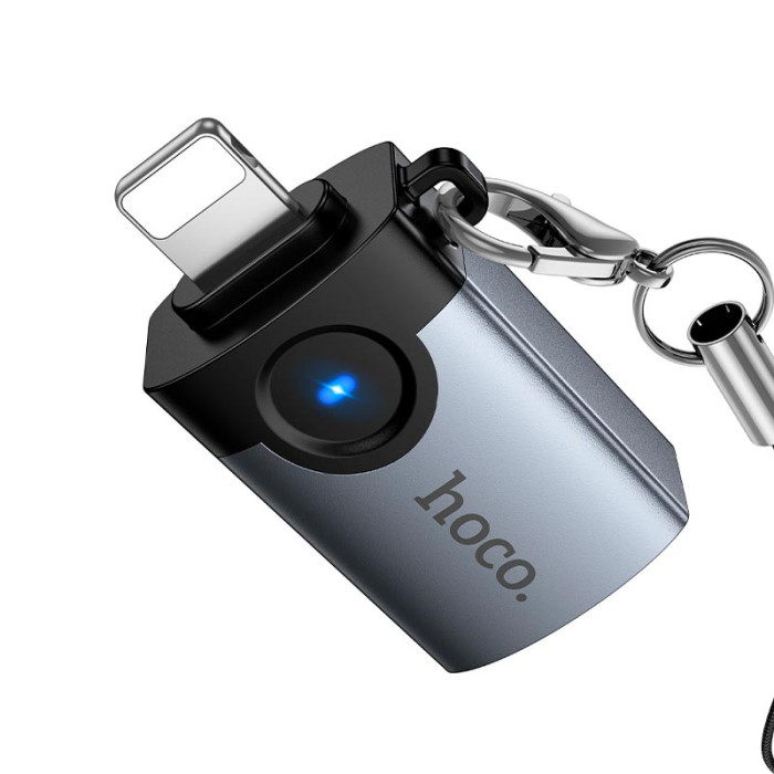 Переходник HOCO UA46 Lightning to USB Grey