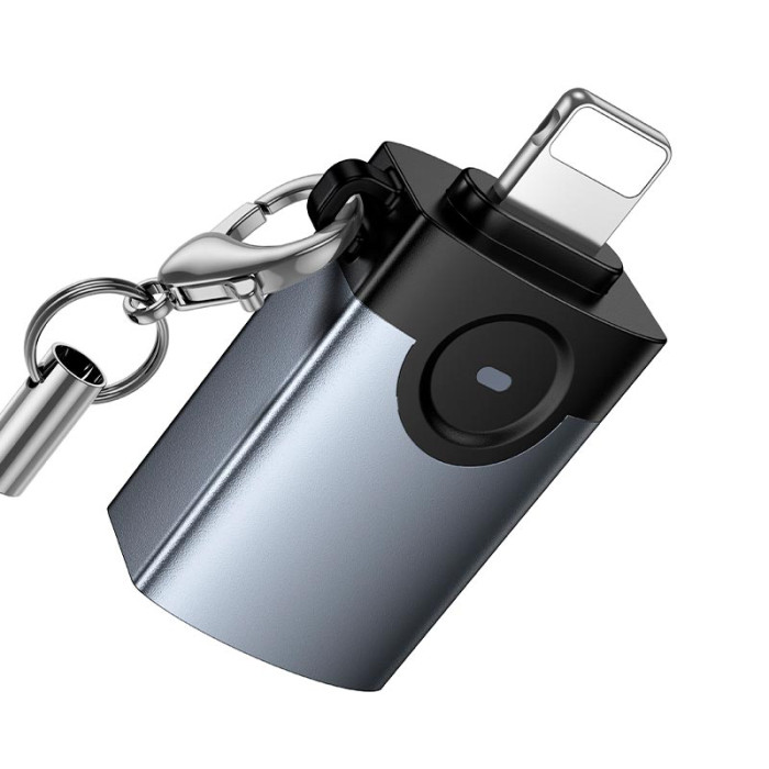 Переходник HOCO UA46 Lightning to USB Grey