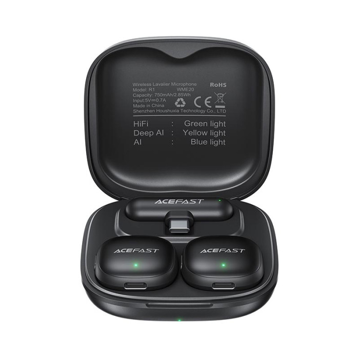 Беспроводной петличный микрофон 2 шт ACEFAST R1 Type-C Black