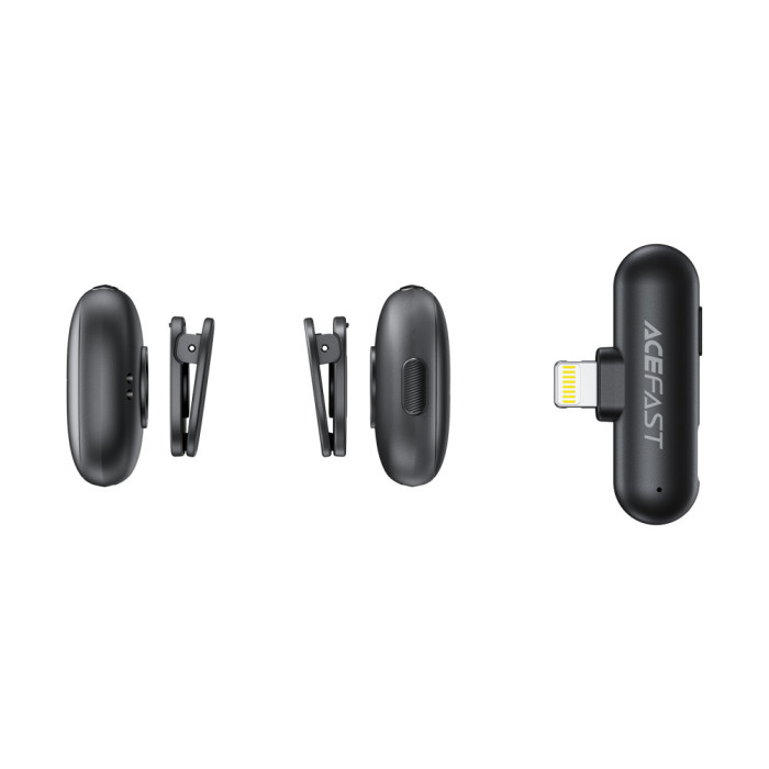 Бездротовий петличний мікрофон 2 шт ACEFAST R1 Lightning Black