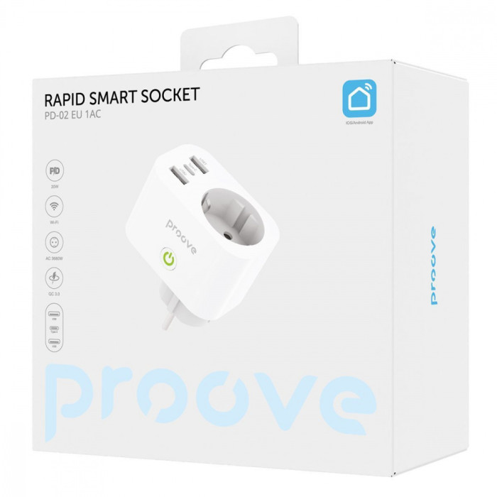 Розумна розетка Proove Rapid Smart Socket PD-02 EU 1AC White