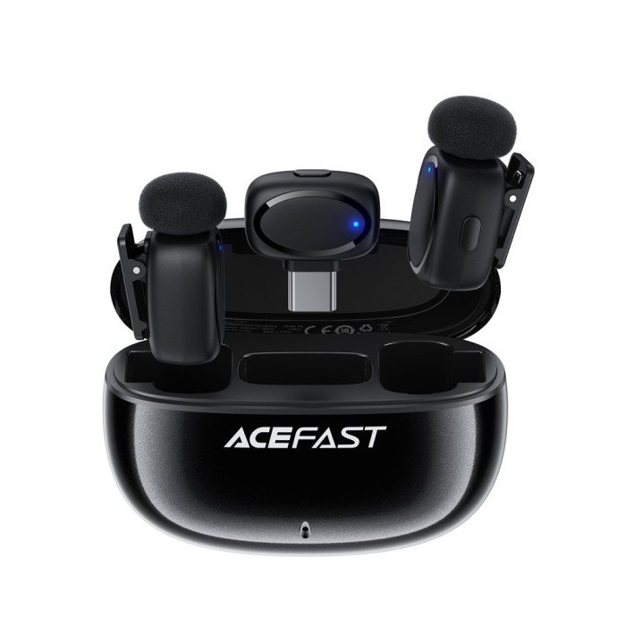 Бездротовий петличний мікрофон 2 шт ACEFAST R2 Type-C Black