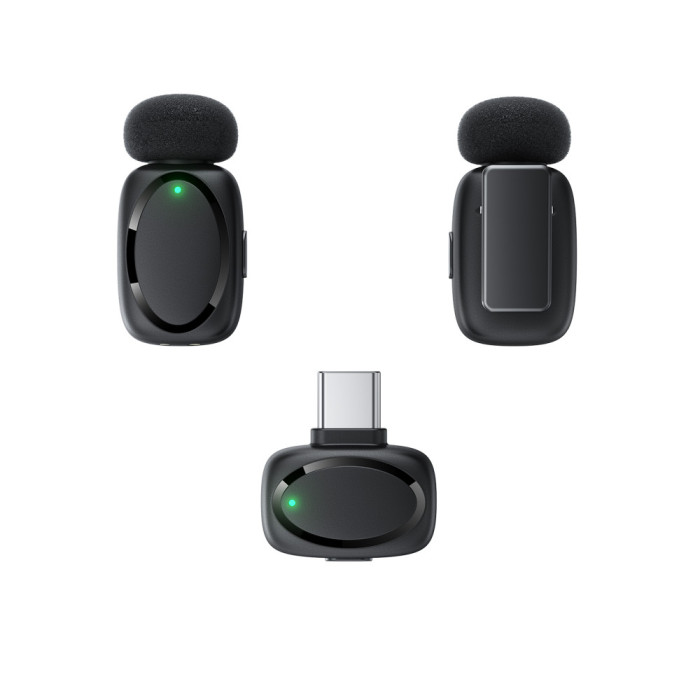 Бездротовий петличний мікрофон 2 шт ACEFAST R2 Type-C Black