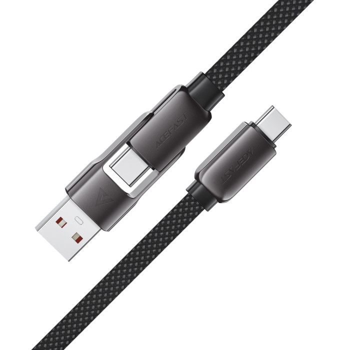 Кабель ACEFAST C13-04 Type-C+USB to Type-C 60W / 3A 1.2 m Black